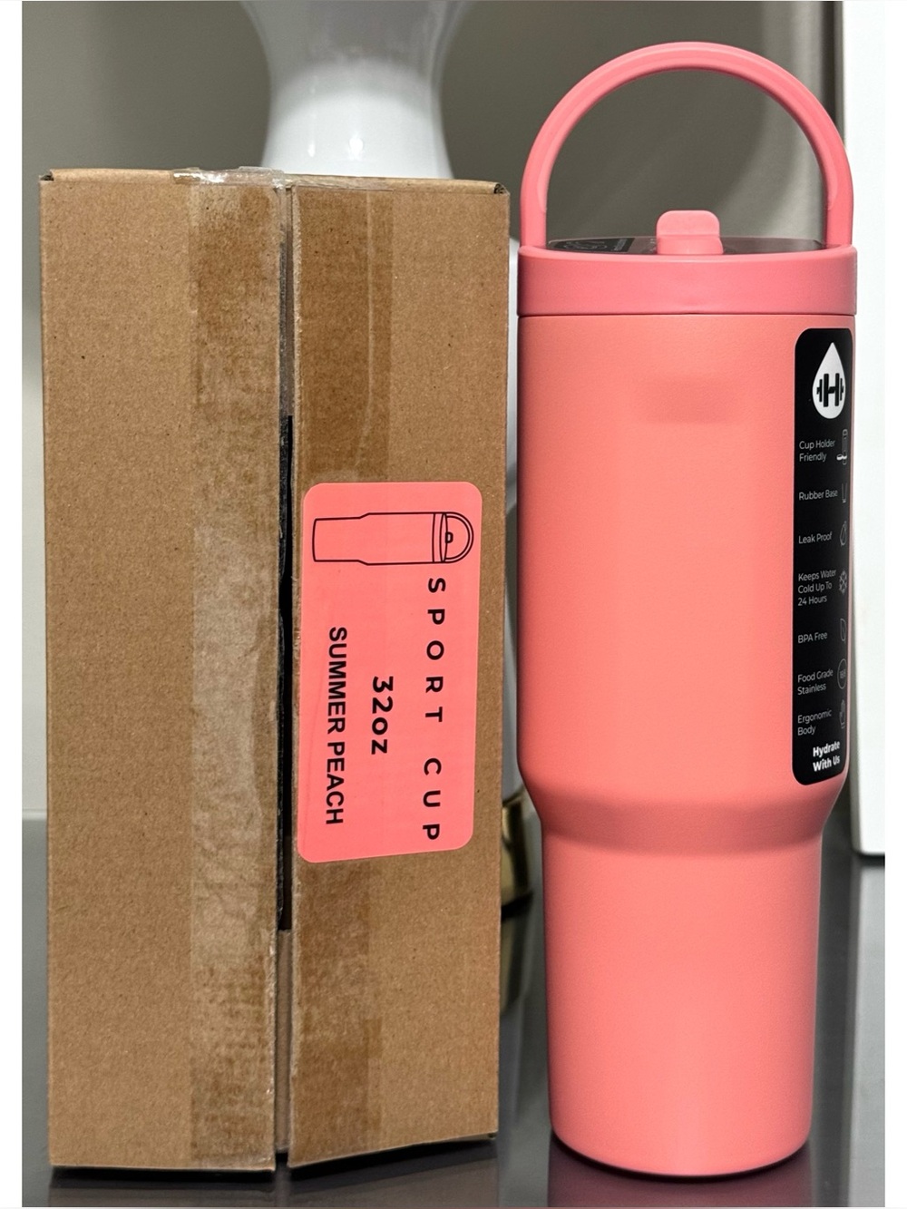 HydroJug 32oz Sport, SUMMER‎ PEACH